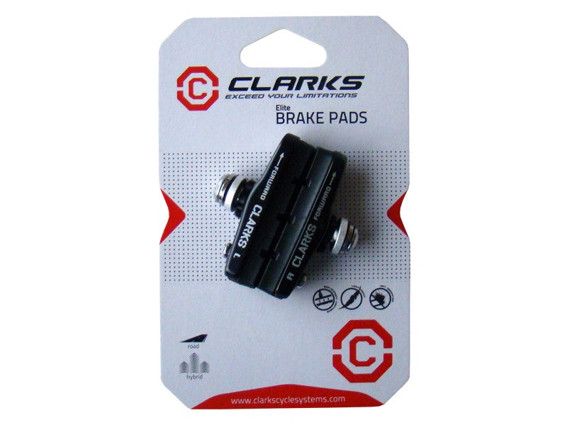 CLARKS CPS459 Bremsbeläge für Campagnolo/Shimano 105SC, Ultegra, Dura-Ace, 55 mm, trocken, Straße, schwarz