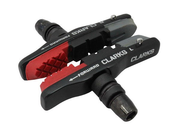 CLARKS CPS513 Bremsbeläge, 72 mm, leichtes Aluminiumgehäuse, trockene und nasse Bedingungen, MTB, V-Bremse, Rot-Schwarz-Grau
