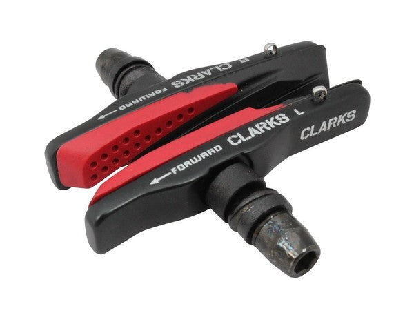 CLARKS CPS959 Bremsbeläge, 72 mm, leichtes Aluminiumgehäuse, trockene und nasse Bedingungen, MTB, V-Bremse, Rot und Schwarz