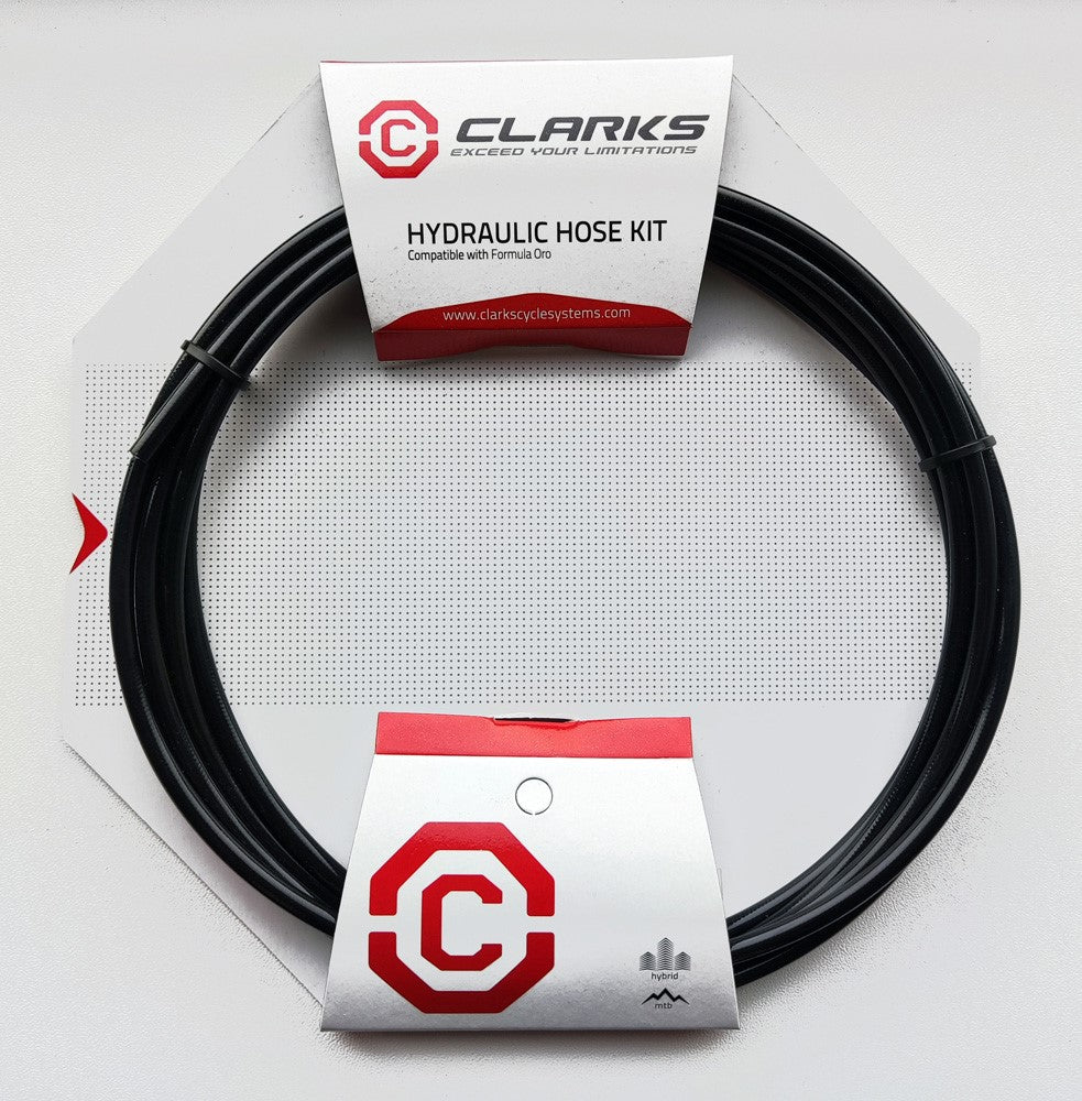 CLARK'S SHIMANO hydraulischer Bremsschlauch (XTR 2007-2010, XT 2008-2009, LX 2005-2008, aufwärts, Deore ab 2005-2009, Clarks Skeletal, EXO, HDB 540, 600, 790) mit Enden vorne hinten 3000 mm schwarz