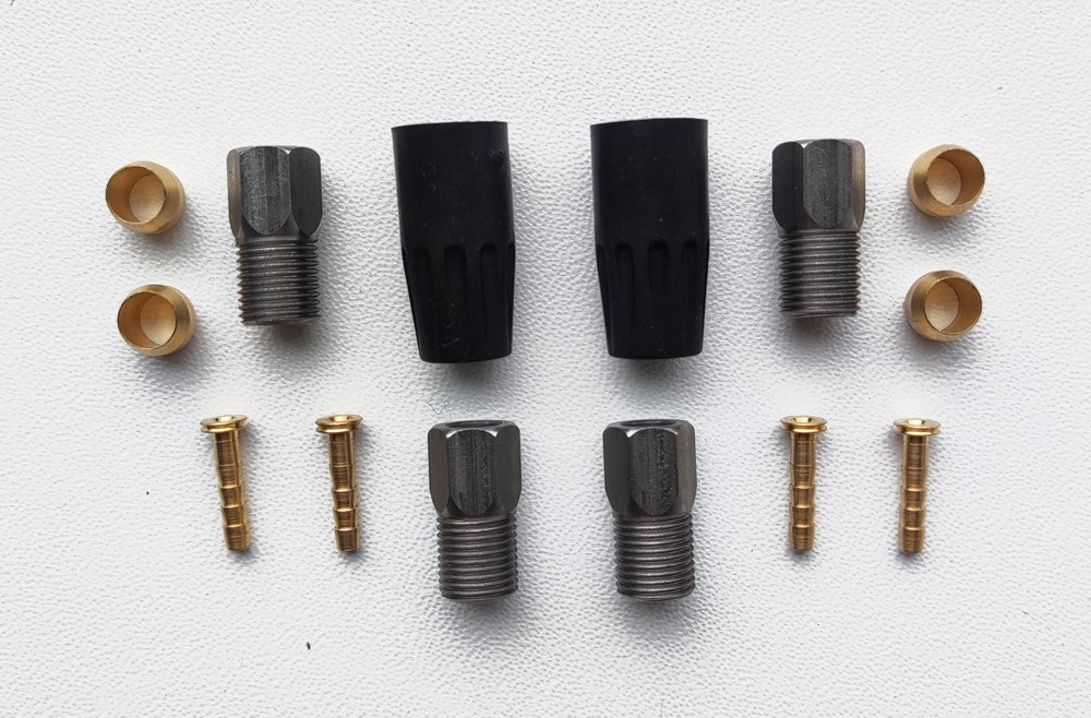 CLARK'S SHIMANO hydraulischer Bremsschlauch (XTR 2007-2010, XT 2008-2009, LX 2005-2008, aufwärts, Deore ab 2005-2009, Clarks Skeletal, EXO, HDB 540, 600, 790) mit Enden vorne hinten 3000 mm schwarz