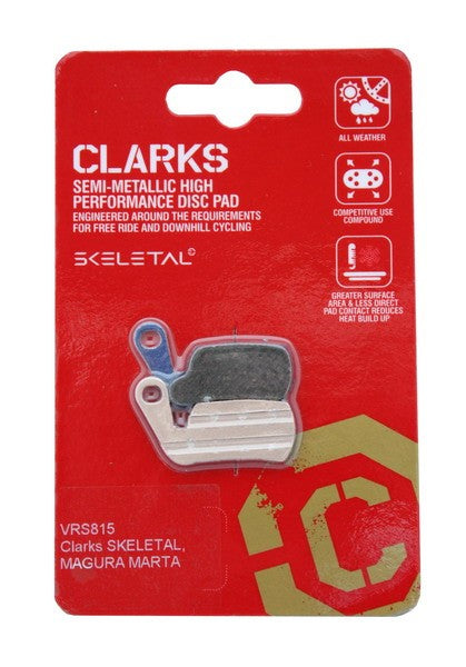 CLARKS Bremsbeläge für MAGURA (Magura Marta 2002-2008, Marta SL, Clarks EXO, Skeletal), halbmetallisch