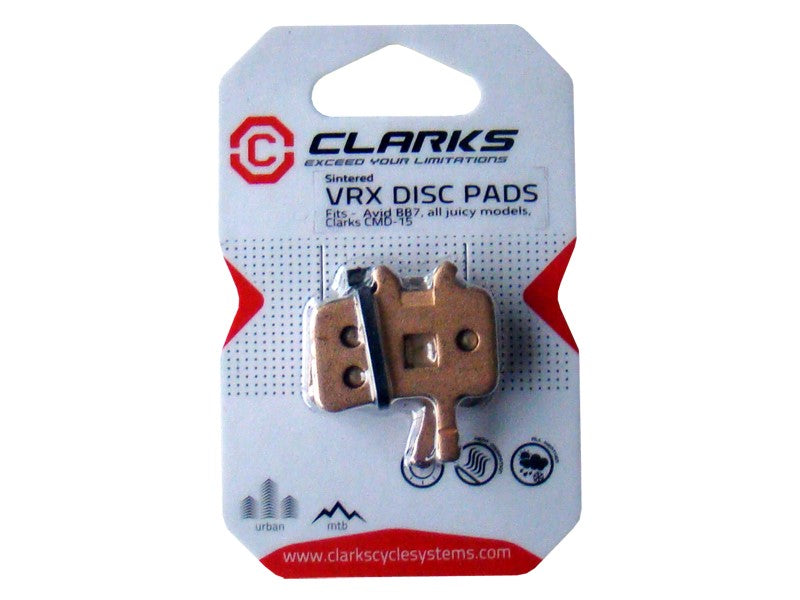 CLARKS Bremsbeläge für AVID/SRAM (Avid Juicy 3, 5, 7, 7 Carbon, Ultimate, BB7, Clarks CMD-15), gesintert