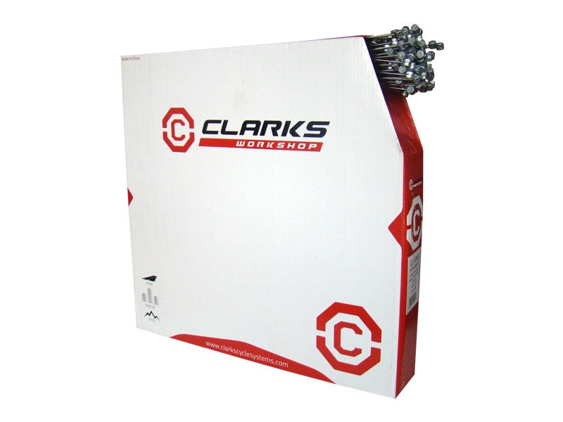 CLARKS STAINLESS STEEL BRAKE WIRE (MTB/HYBRID) Bremskabel, 2000 mm x 1,5 mm, Edelstahl, für MTB, Box mit 100 Stück.