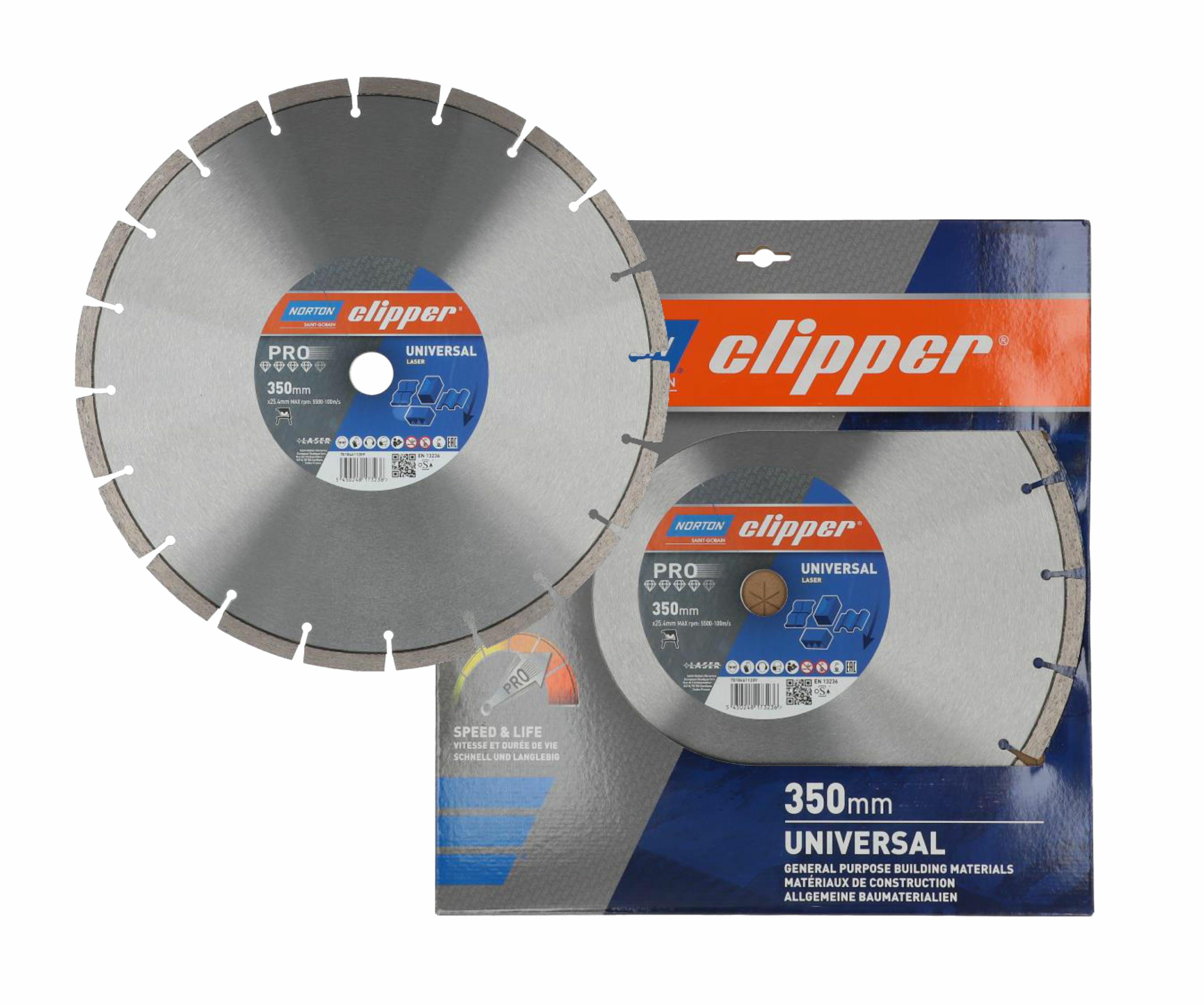 NORTON D.UNIVERSAL DISC 350 mm CLIPPER PRO UNIVERSAL LASER
