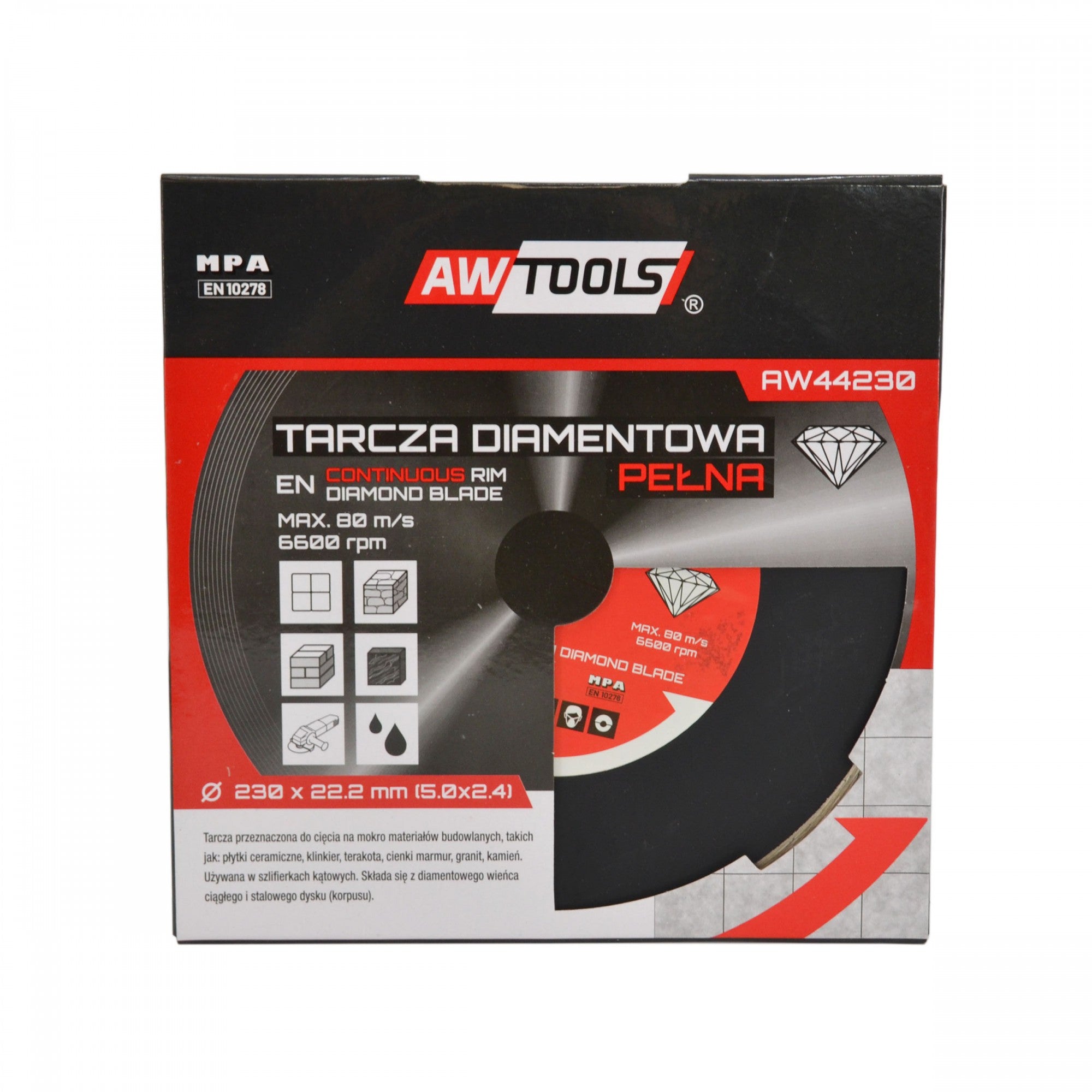 AWTOOLS DIAMANTSCHEIBE 250x25,4-22,2 / VOLL