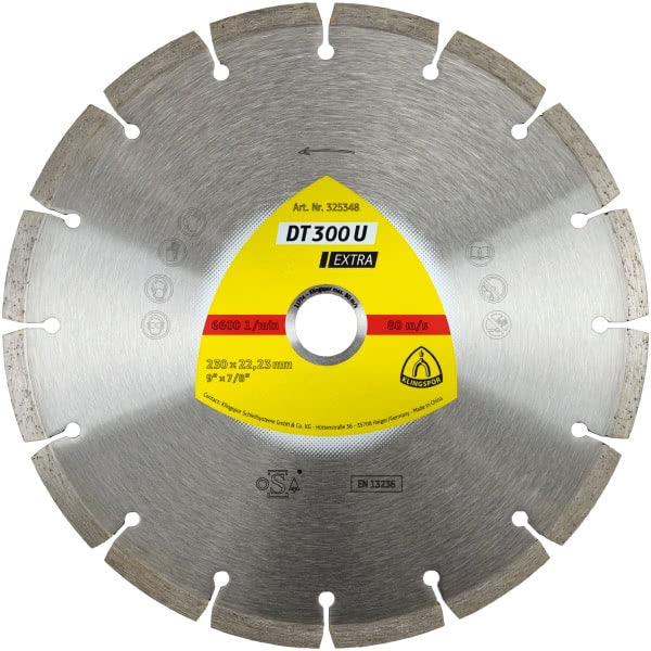KLINGSPOR SEGMENTIERTE DIAMANTKLINGE 125 mm x 22,2 mm DT300U, BETON