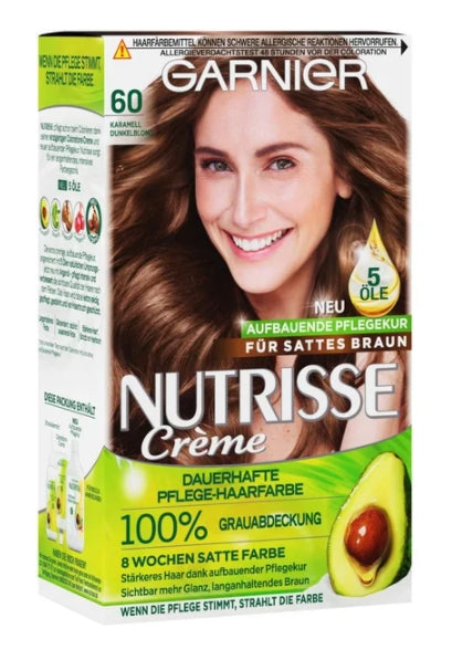 GARNIER - Garnier Nutrisse, 60 Karamell Dunkelblond, Haarfärbemittel
