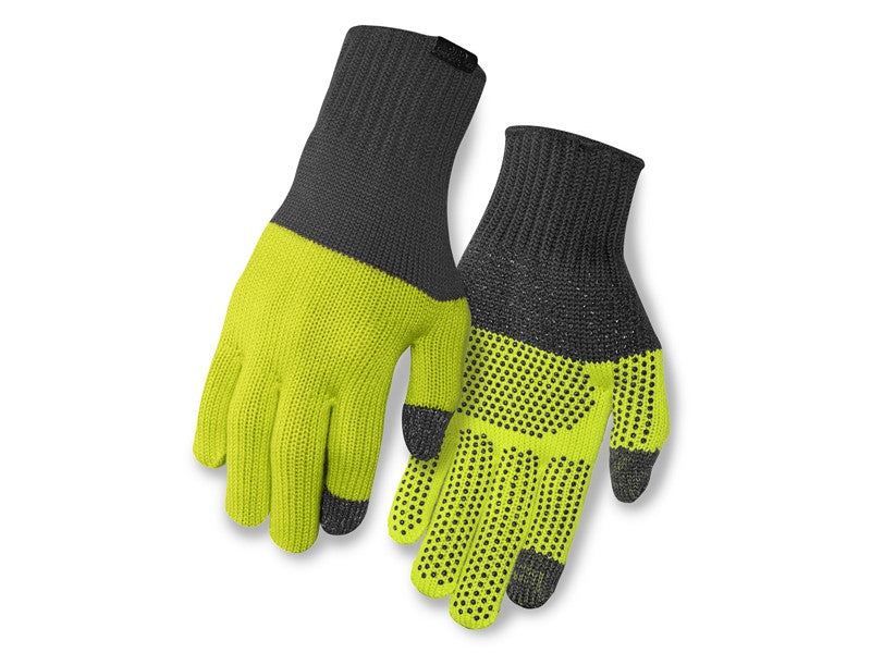 GIRO KNIT MERINO WOOL Winterhandschuhe, Langfinger, Limettengrau, Größe. L/XL