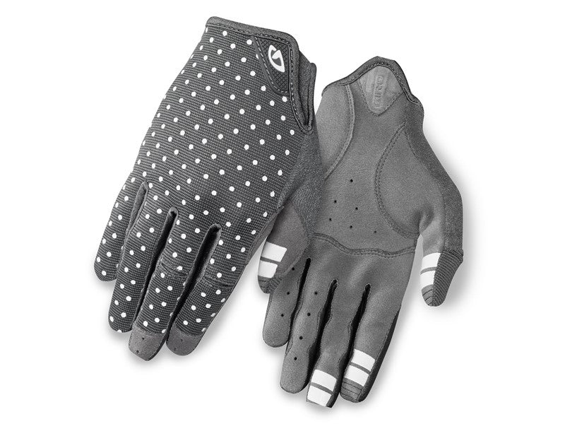 GIRO LA DND Damenhandschuhe Langfinger Dark Shadow White Dots Größe. S (Handumfang 155-169 mm / Handlänge 160-169 mm)