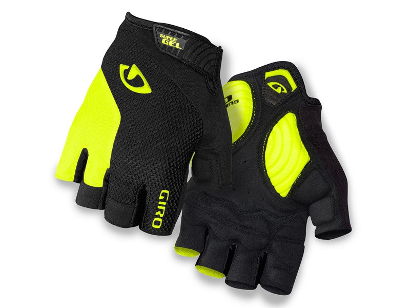 GIRO STRADEDURE SGEL Herrenhandschuhe Kurzfinger Schwarz Highlight Gelb Größe. XL (Handumfang 248-267 mm / Handflächenlänge 200-210 mm)