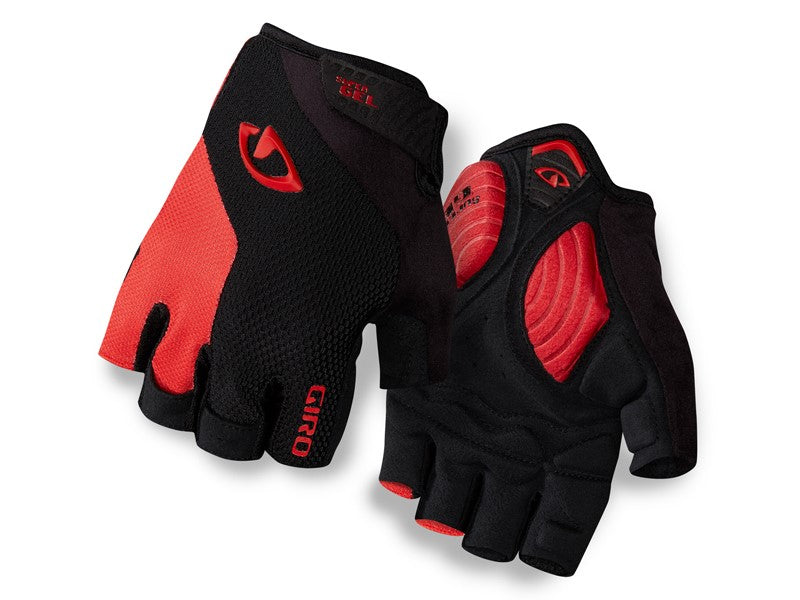 GIRO STRADEDURE SGEL Herrenhandschuhe Kurzfinger schwarz leuchtend rot Größe. XXL (Handumfang ab 267 mm / Handflächenlänge ab 211 mm)