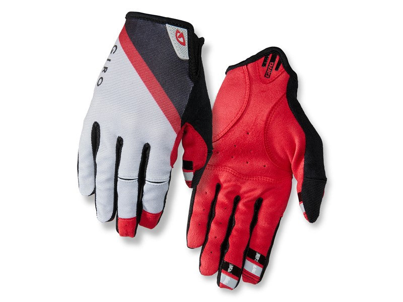 GIRO DND Herrenhandschuhe Langfinger grau dunkelrot schwarz Größe. S (Handumfang 178-203 mm / Handlänge 175-180 mm)