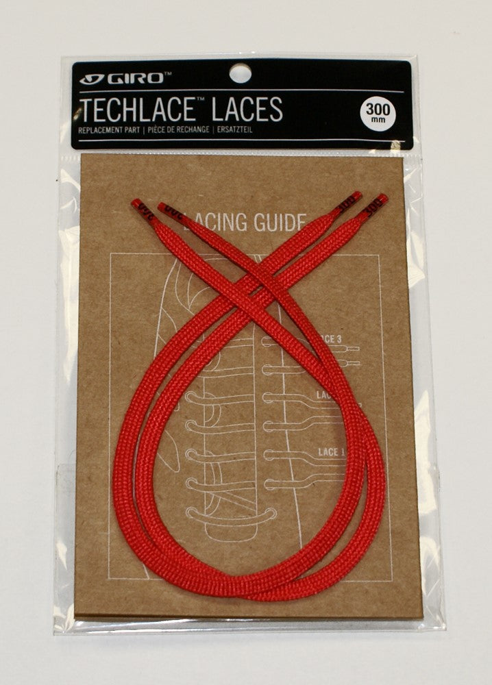 GIRO TECHLACE LACES leuchtend rote Schnürsenkel 325 mm