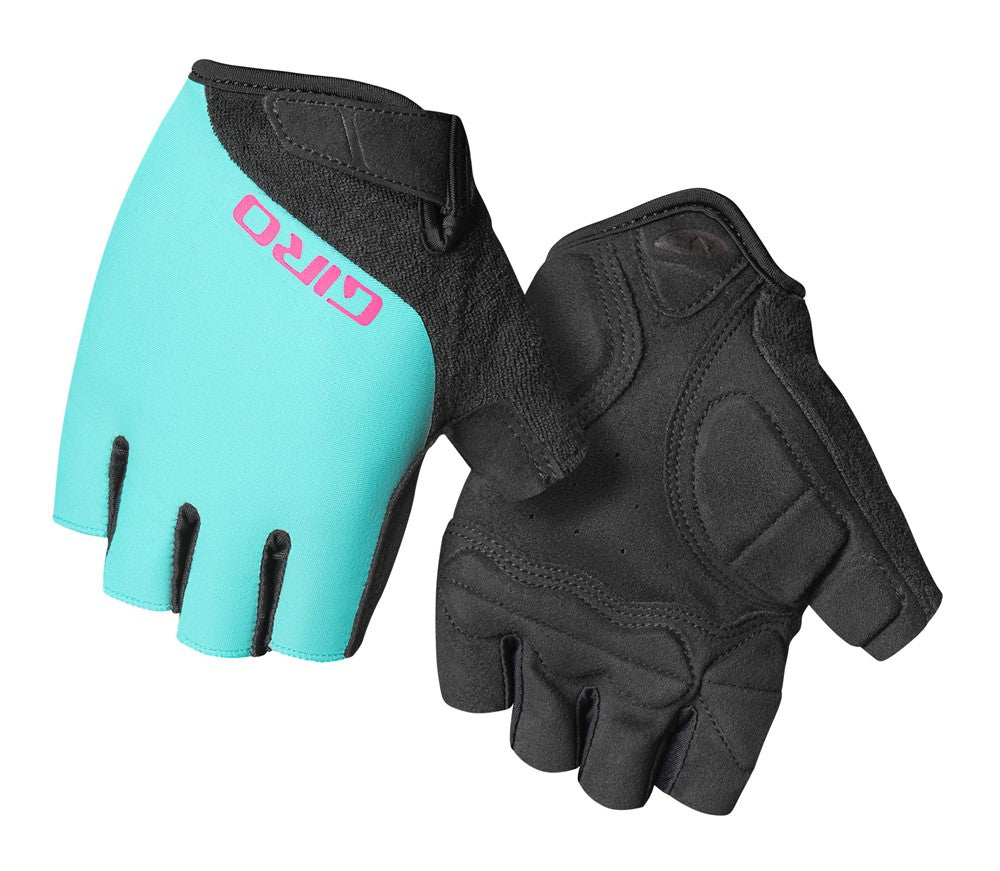GIRO JAG'ETTE Damenhandschuhe mit kurzen Fingern, schreiendes Blaugrün, Neonrosa, Größe. XL (Handumfang ab 204 mm / Handlänge ab 195 mm)
