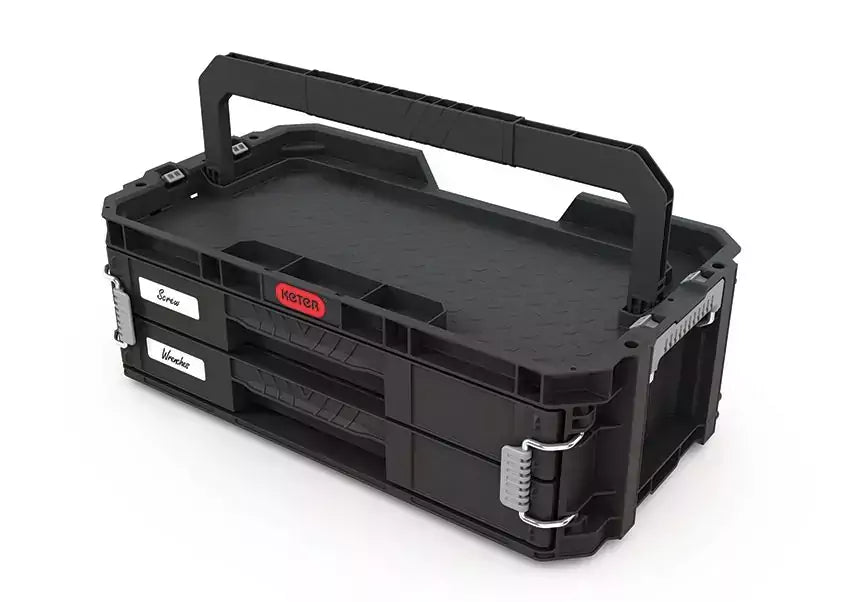 KETER-ORGANISATORBOX MIT 2 VERBINDUNGSSCHUBLADEN