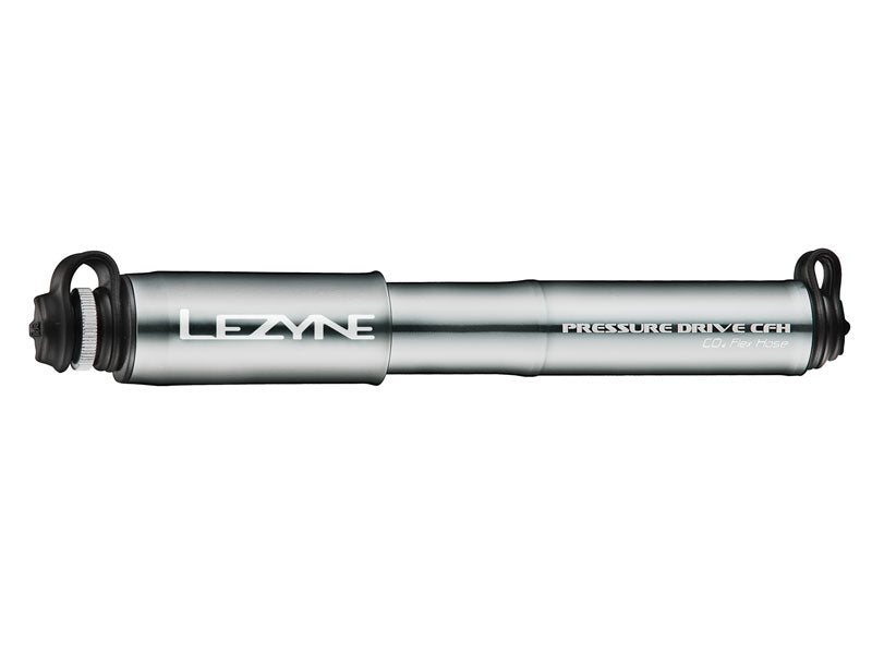 LEZYNE PRESSURE DRIVE CFH HP Handpumpe 120psi Metall-CO2-Schlauch + 1x Gaskartusche 16g Graphit