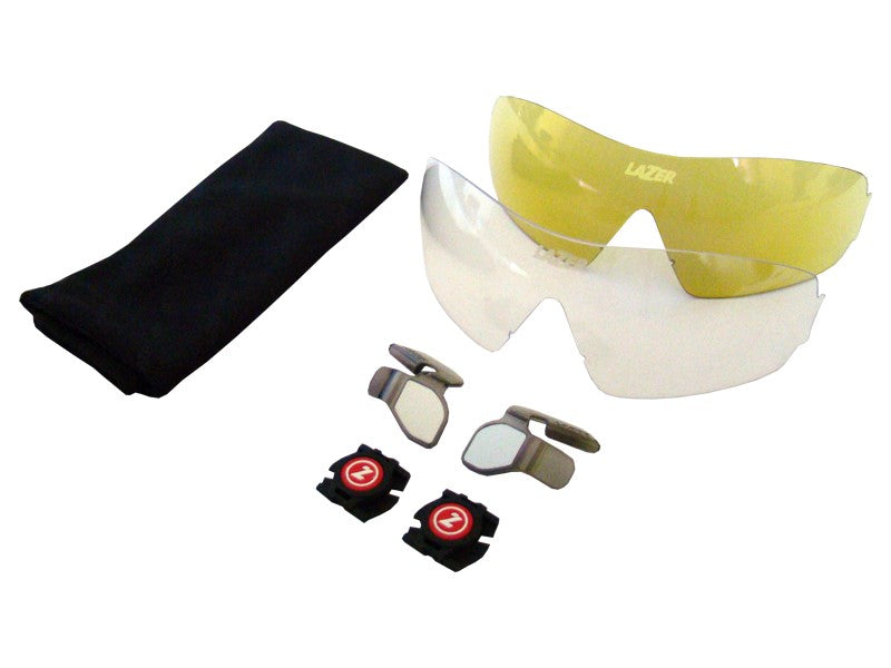 LAZER MAGNETO Crystal Blue-Brille (Smoke-Blue REVO, Yellow-Blue Mirror, Clear)