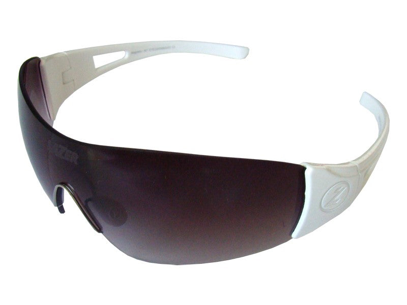 LAZER MAGNETO glänzend weiße Brille (Rauchverlauf, gelb-blauer Spiegel, klar)