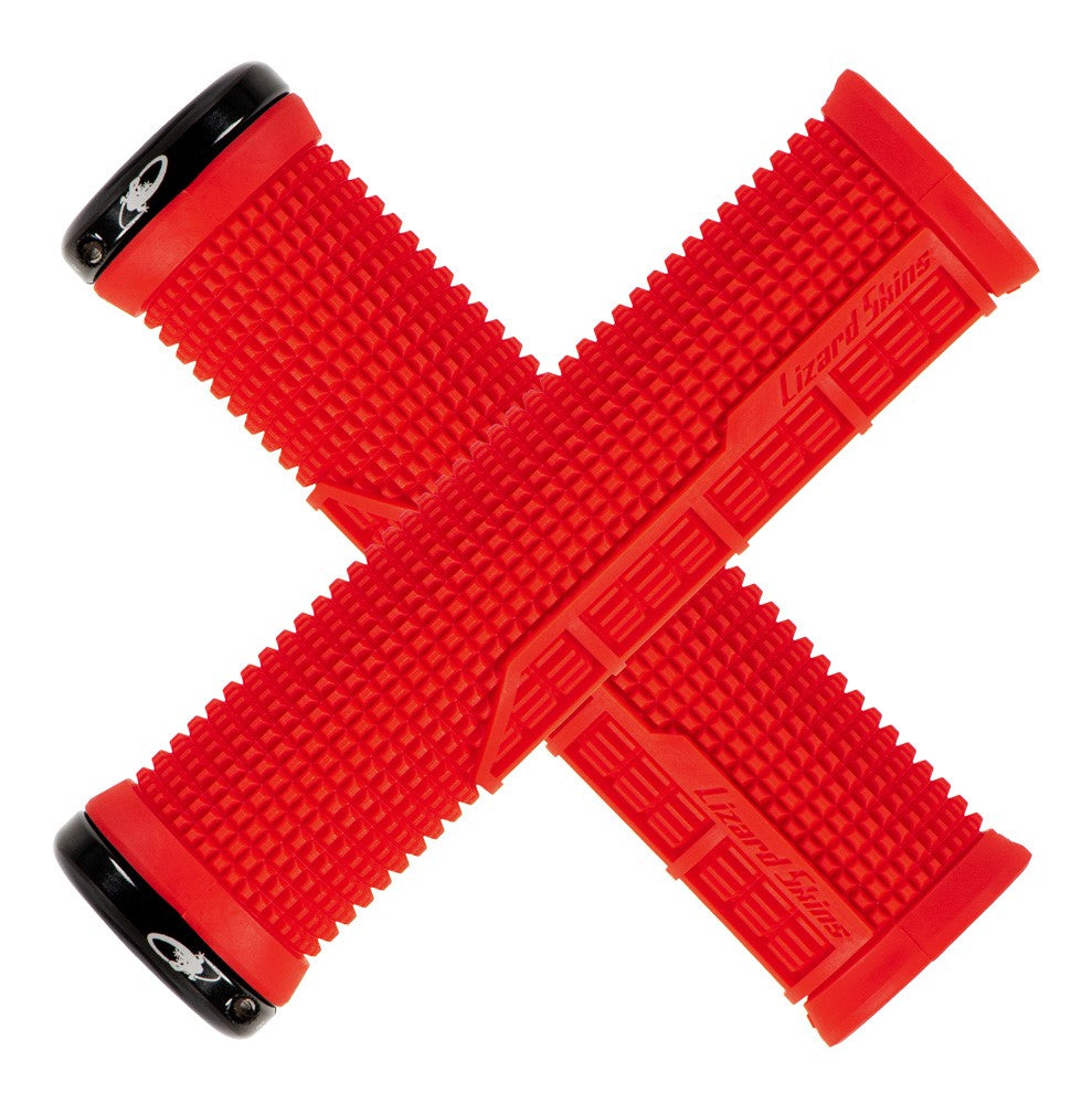 LIZARDSKINS MACHINE LOCK-ON-Lenkergriffe mit bonbonroten Schnallen