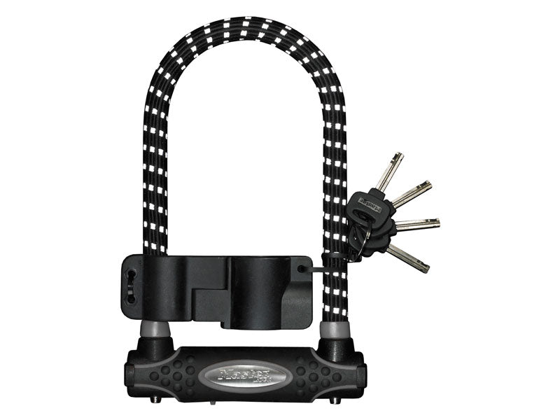 MASTERLOCK 8195 U-LOCK Fahrradschloss 13 mm 110 mm 210 mm SCHLÜSSEL mit Gummi überzogen mit Reflexion, schwarz