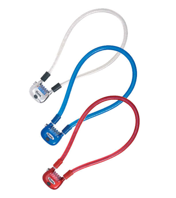 MASTERLOCK QUANTUM 8213 Fahrradschloss 12mm 60cm LED CHIPS beleuchtetes Set, Farbmischung, Box mit 4 Stück.