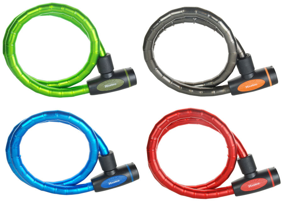 MASTERLOCK QUANTUM 8228 Fahrradschloss 18mm 100cm SCHLÜSSEL-Set, Farbmischung, Box 4 Stk.