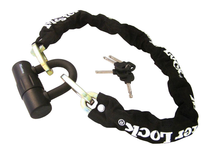 MASTERLOCK QUANTUM 8234 Fahrradschloss KETTE 10mm 40mm 90cm Vorhängeschloss 14mm Durchmesser SCHLÜSSEL schwarz