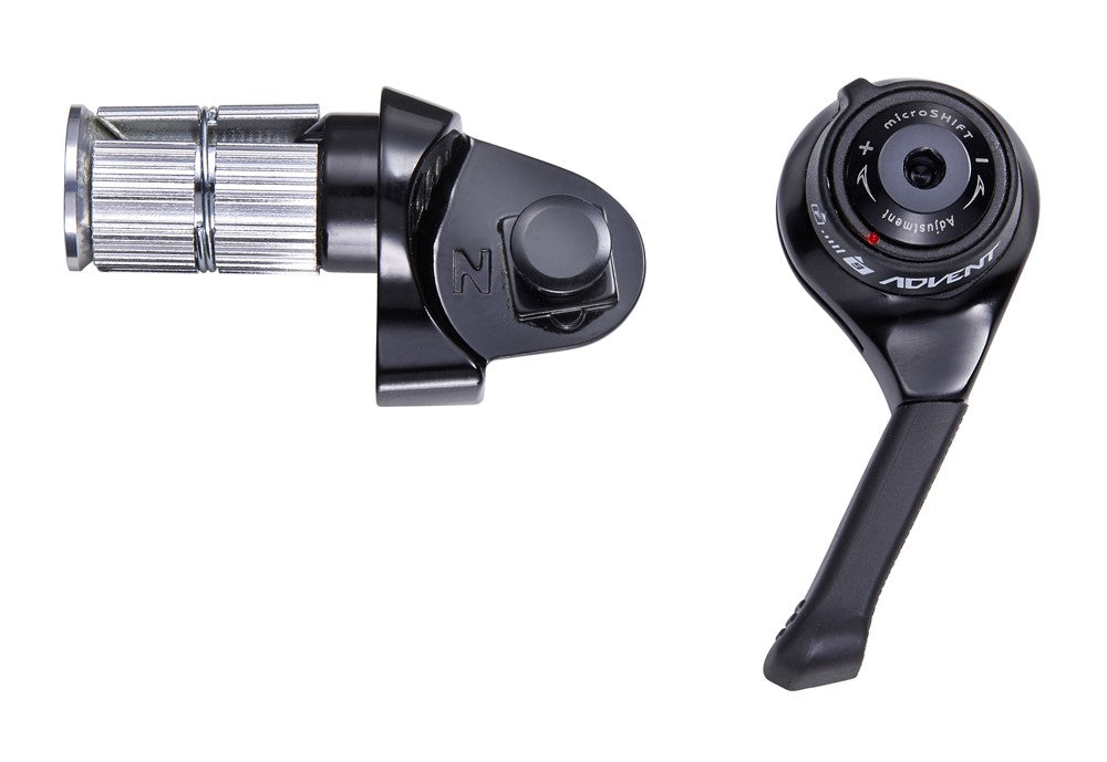 MICROSHIFT ADVENT-Schalthebel, rechts, 9-Gang, nicht kompatibel mit Shimano, Lenkerendschalthebel, Reibung/Indexierung