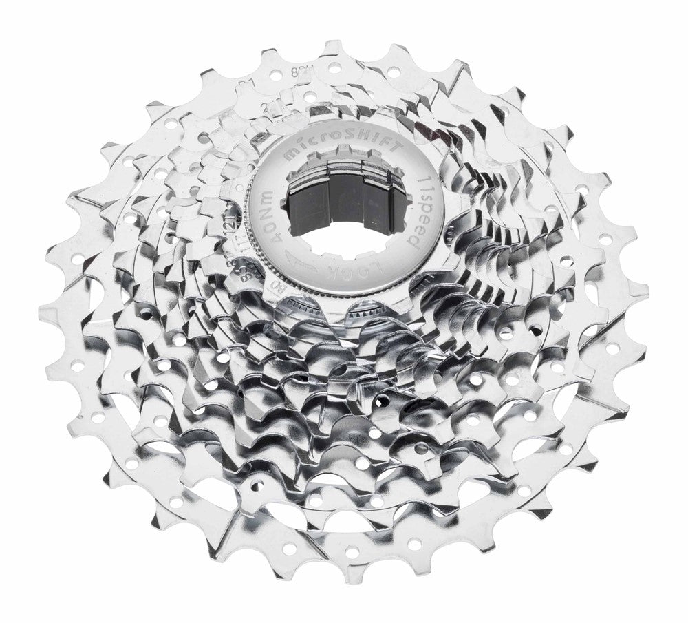 MICROSHIFT XLE 10-Gang-Kassette, Stahl, Shimano-kompatibel, 11-13-15-17-19-21-24-28-32-36, Chrom, Spider(Al.)-Montage