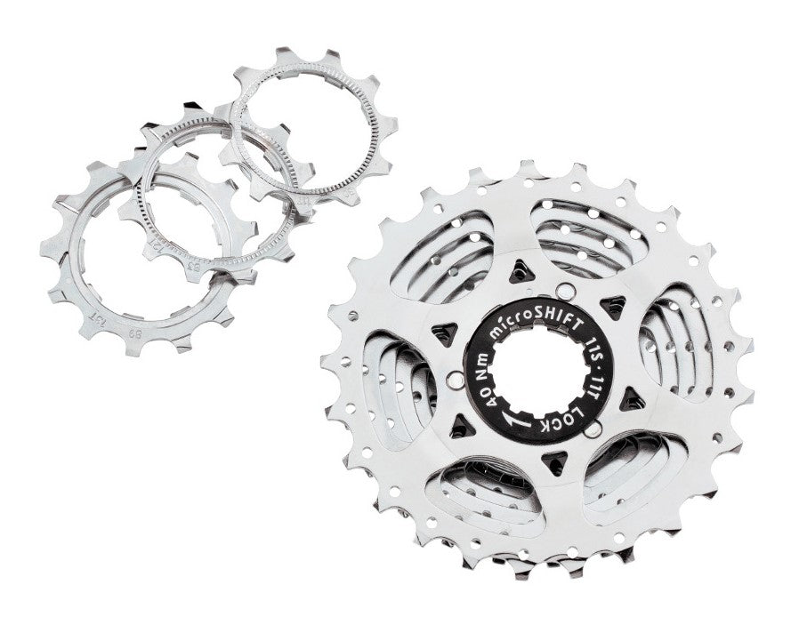 MICROSHIFT CENTOS 11-Gang-Kassette, Stahl, Shimano-kompatibel, 11-12-13-14-15-17-19-21-24-28-32, Chrom,