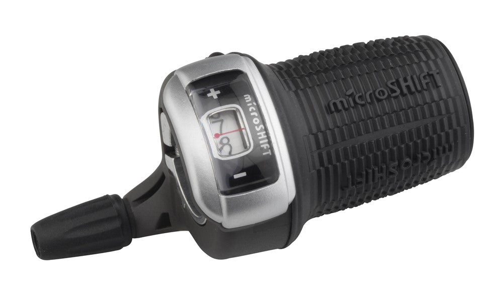 MICROSHIFT-Schalthebel, rechts, 9-Gang, Shimano-kompatibel, Drehgriffschalter, optische Ganganzeige