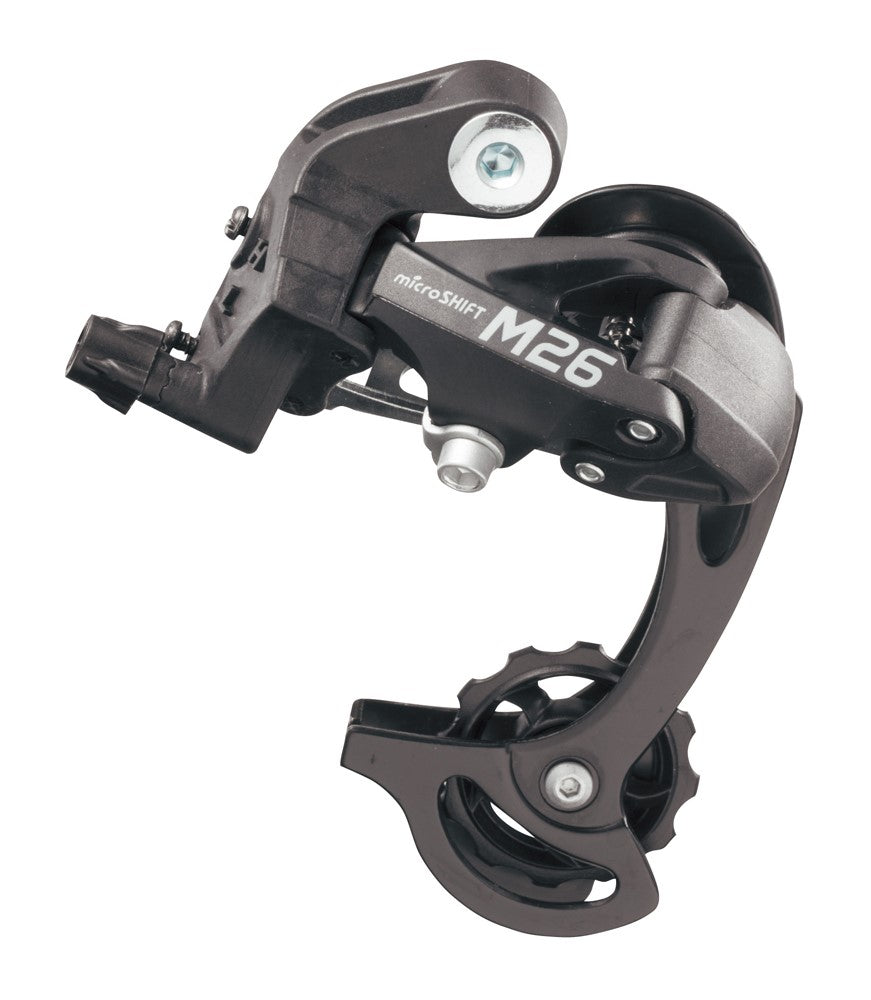 MICROSHIFT-Schaltwerk, 7-8 Gänge (1/2x7/8), Shimano-kompatibel, kurzer Käfig, max. 28-36T-Modus, Min. 11-12T-Modus, Kapazität 39T