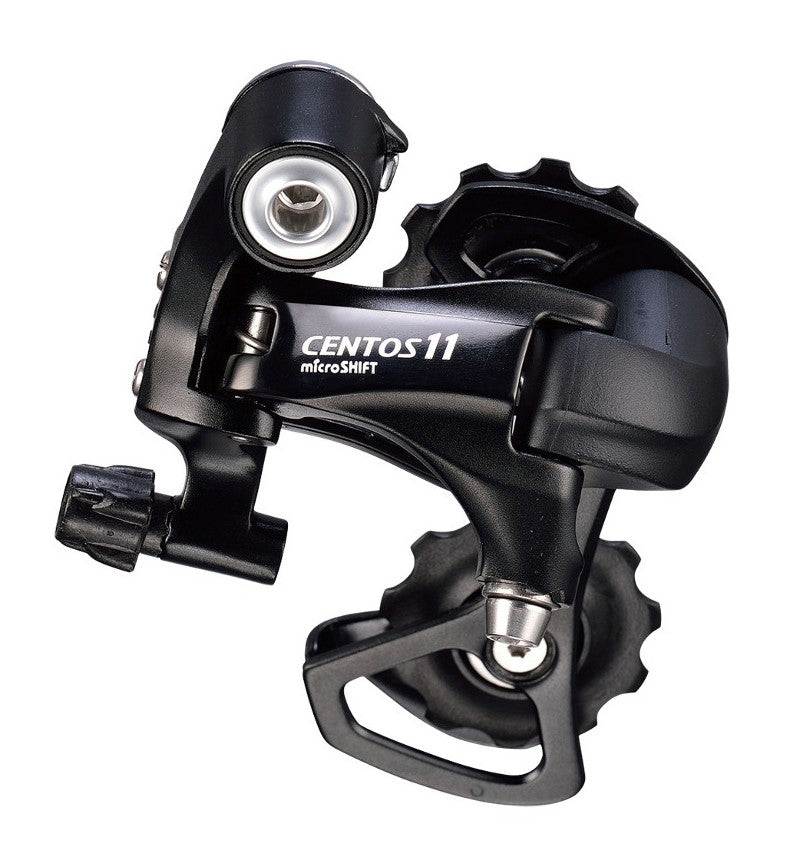 MICROSHIFT CENTOS Schaltwerk, 11-fach (2x11), Shimano kompatibel, kurzer Käfig (Al.), max. 25-30T-Modus, 35T Kapazität, Schwarz