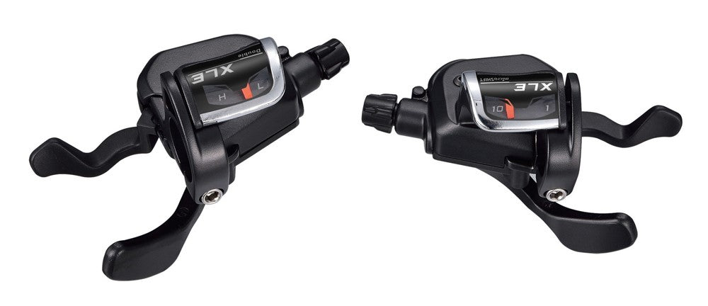 MICROSHIFT XLE-Schalthebel, Paar, 10-Gang (3x10), Shimano-kompatibel, Xpress-Trigger, optische Ganganzeige