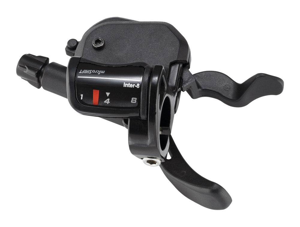 MICROSHIFT-Schalthebel, rechts, 8-Gang, Shimano-kompatibel, Xpress-Schalthebel, optische Ganganzeige, Schwarz