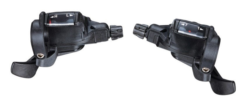 MICROSHIFT-Schalthebel, Paar, 7-Gang (3x7), Shimano-kompatibel, Daumentipp, optische Ganganzeige