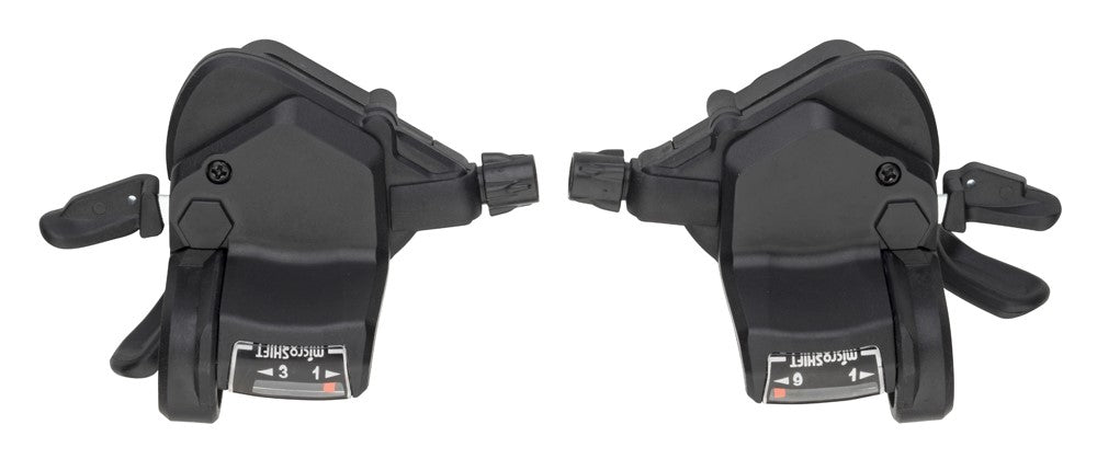 MICROSHIFT-Schalthebel, Paar, 9 Gänge (3x9), Shimano-kompatibel, Daumentipp, optische Ganganzeige