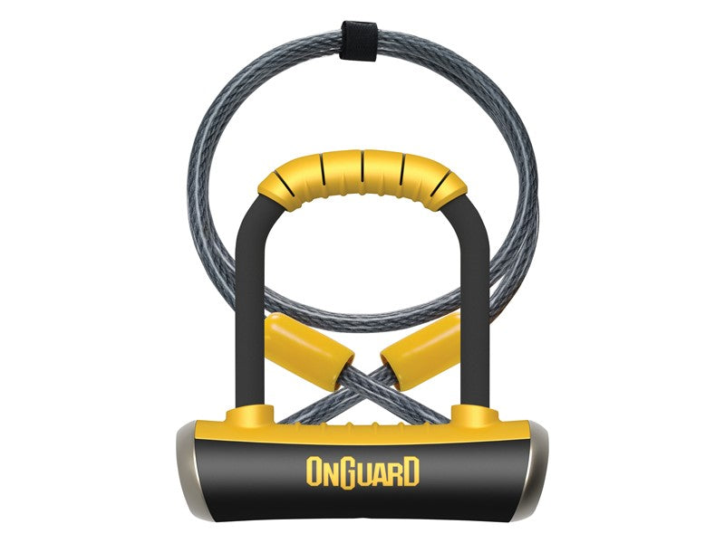 ONGUARD PitBull Mini DT 8008 U-LOCK Fahrradschloss – 14 mm 90 mm 140 mm – 5 x Schlüssel mit Code + Kabel 10 mm 120 cm