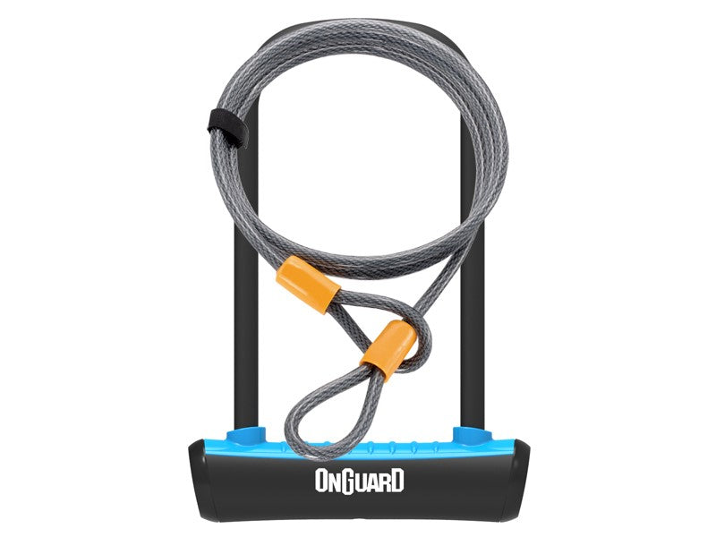 ONGUARD NEON 8154BU U-LOCK Fahrradschloss – 115 mm 230 mm – Griff + 2 x Schlüssel + Kabel 10 mm 120 cm blau