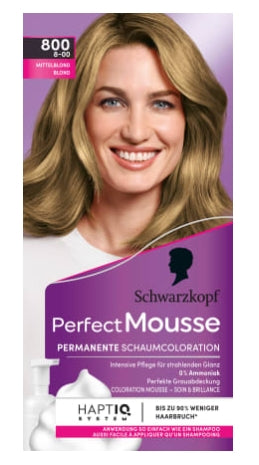 SCHWARZKOPF - Schwarzkopf, Perfect Mousse, 800 Mittelblond, Haarfärbe-Mousse