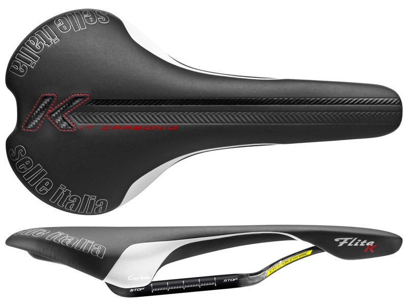 SELLE ITALIA FLITE KIT CARBONIO L Sattel (ID entspricht L1), Carbon/Keramik-Schiene, Fibra-Tek, 180 g