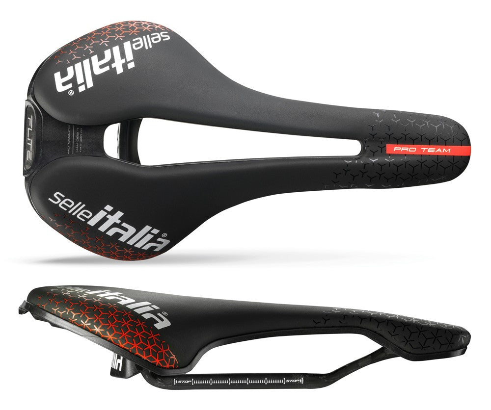 SELLE ITALIA FLITE BOOST PRO TEAM KIT CARBONIO SUPERFLOW L Sattel (ID entspricht L3), Carbonschiene + 10 mm, Fibra-Tek, 170 g