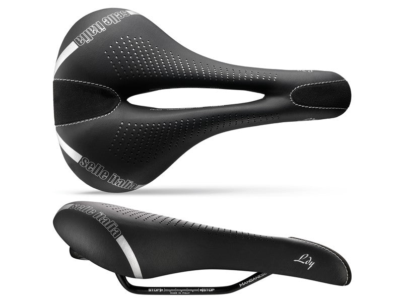 SELLE ITALIA LADY GEL TM FLOW L Sattel (ID entspricht L2), Manganese Rail, Fibra-Tek, Light Gel, 310 g