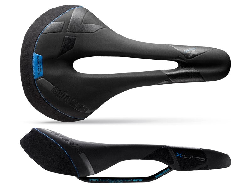 SELLE ITALIA X-LAND E-BIKE TM SUPERFLOW L Sattel (id match – L3) Manganese Tube 7, Fiber-Tek – Mokka, 275 g schwarz-blau (50 % SALE)