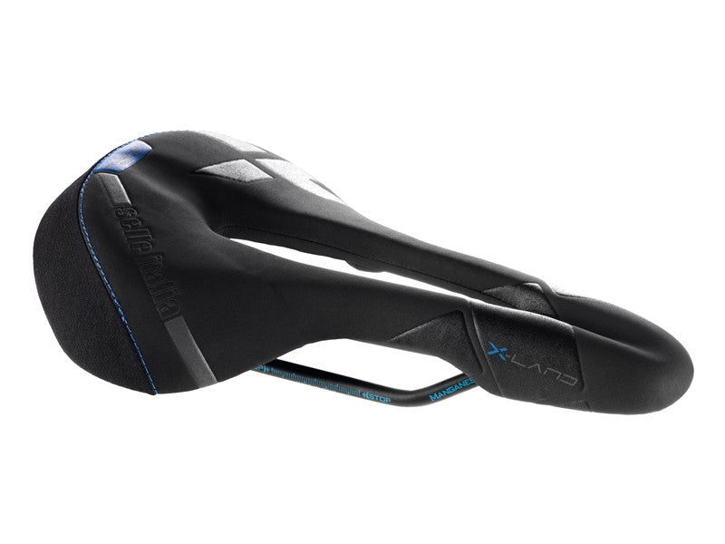 SELLE ITALIA X-LAND E-BIKE TM SUPERFLOW L Sattel (id match – L3) Manganese Tube 7, Fiber-Tek – Mokka, 275 g schwarz-blau (50 % SALE)