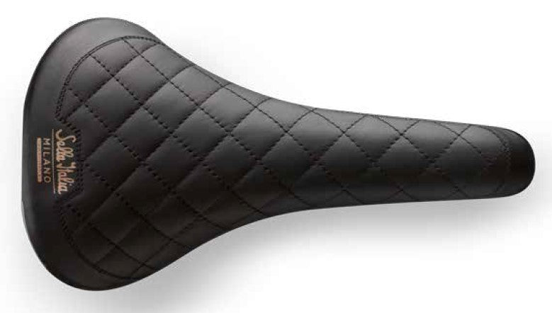 SELLA ITALIA TURBO BONNIE Fec Alloy 7 Sattel, schwarzes Leder 367g