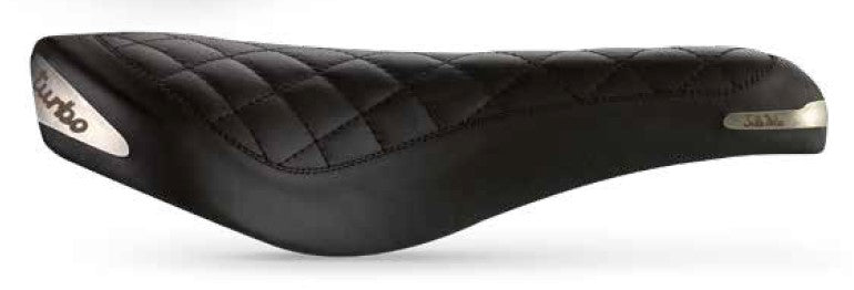 SELLA ITALIA TURBO BONNIE Fec Alloy 7 Sattel, schwarzes Leder 367g