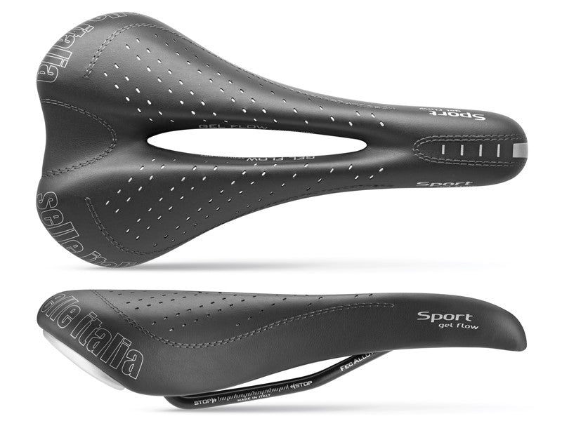 SELLE ITALIA SPORT GEL FLOW S Sattel (ID passend zu S2), Fec Alloy Rail, Duro-Tek, Light Gel, 330 g