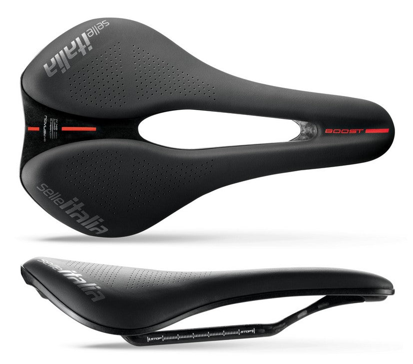 SELLE ITALIA NOVUS BOOST EVO KIT CARBONIO Sattel, Superflow L (ID entspricht L3), Carbonschiene, Fibra-Tek, 165 g